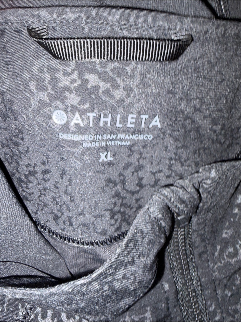 ATHLETA Running Free Printed Jacket Black Cosmos Hooded Running XL - Picture 13 of 15